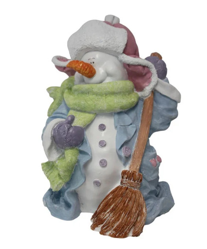 Figur schneemann mit besen - figur,
