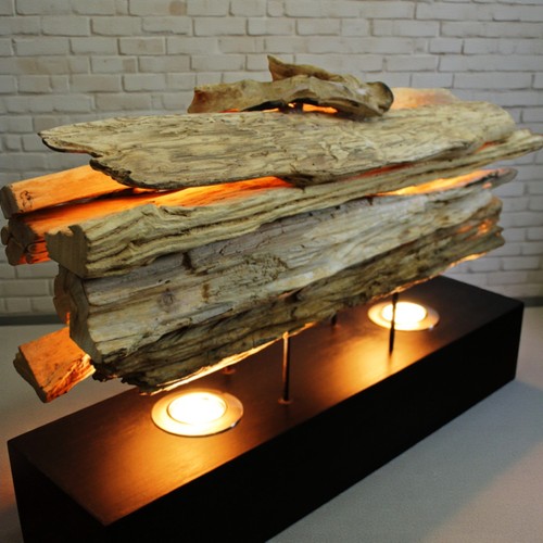 Tischleuchte treibholz holz - treibholz,