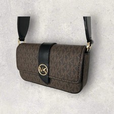 Michael Kors Tasche Umhängetasche Crossbody Jet Set Greenwich Braun Schwarz NEU