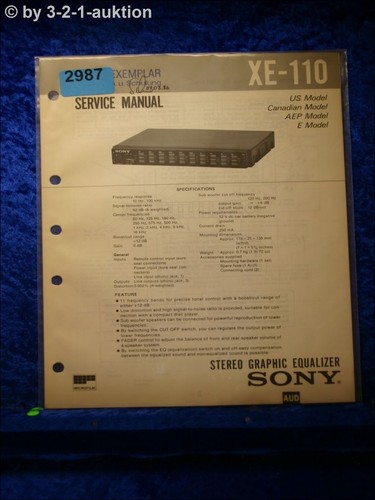 Sony service manual 110 - service, xe