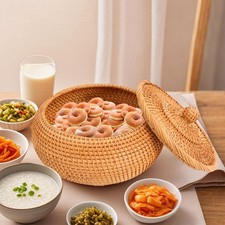 Handgewebter Rattan Korb mit