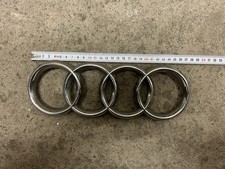 Original Audi Ringe Front Vorn Emblem Logo für Grill silber chrom