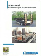 Prospekt Blomenröhr Minisattel für den Transport von Baumaschinen Auflieger