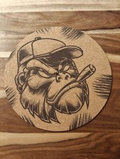 Plattentellerauflage aus Kork mit Druck Monkey - Vinyl - LP - Zubehör