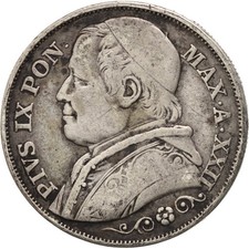 Münze, Italien Staaten, PAPAL STATES, Pius IX, 2 Lire, 1867, Rome, S+, Silber