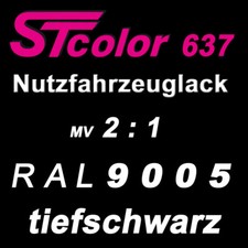 1,5 kg 2K HS Autolack VOC 2:1 RAL 9005 tiefschwarz NFZ LKW Lack Set mit Härter