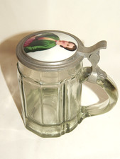 Antiker Glas Bierkrug