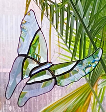 Bleiverglasung Fensterbild Suncatcher Facetten- Schmetterling in Tiffany