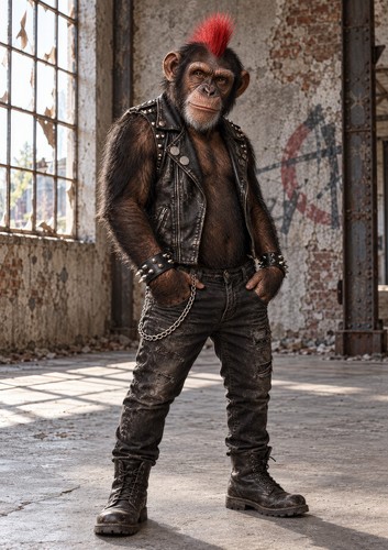 Affengeil punk affe wandbild - affengeil,