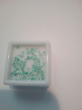 4 unbehandelte kolumb. Smaragd, Emerald, round facet ca 1,9-2 mm nr3 hell c