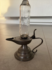 Antike ÖlLampe Aus Zinn Mit