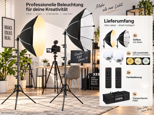Fgen softbox set 2x85w - fgen,