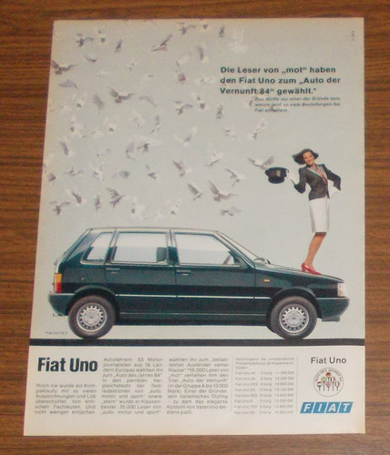 Seltene werbung fiat uno - seltene,