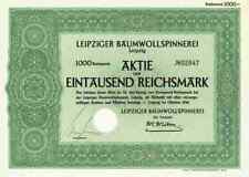 Leipziger Baumwollspinnerei 1941 Leipzig Sachsen Wolkenburg Mulde Köln 1000 RM