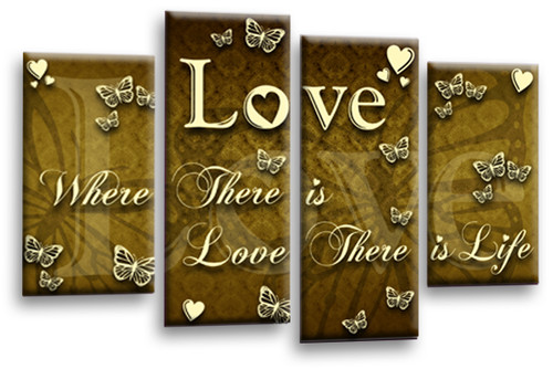 Liebe wandbild zitat gold - wandbild,