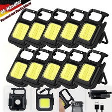 1-10x COB Taschenlampe Wiederaufladbare Schlüsselanhänger Licht Magnet LED Lampe