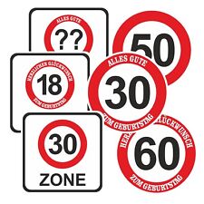 Verkehrszeichen Verkehrsschild Straßenschild Schild Geburtstagsschild 30 40 50