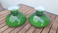 Paar Set Petroleumlampe  Ersatzglas Lampenschirm Ersatzglas Grün Billard