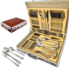 Besteck im Koffer, 72 Teile, 12 Personen, Edelstahl, Gabel, Löffel, Messer 2232C