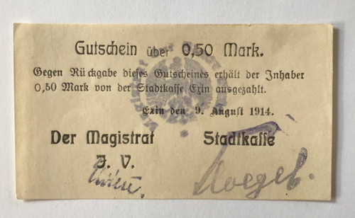 Notgeld exin posen kcynia - notgeld, posen,