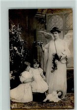 10136453 - Serie 1020-4 Weihnachten - Bescherung, Puppe und Schutzengel AK GL &