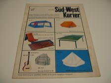 Katalog Versandhaus Süd-West Kurier 1967 Outdoor-Katalog Camping Sport-Bedarf 