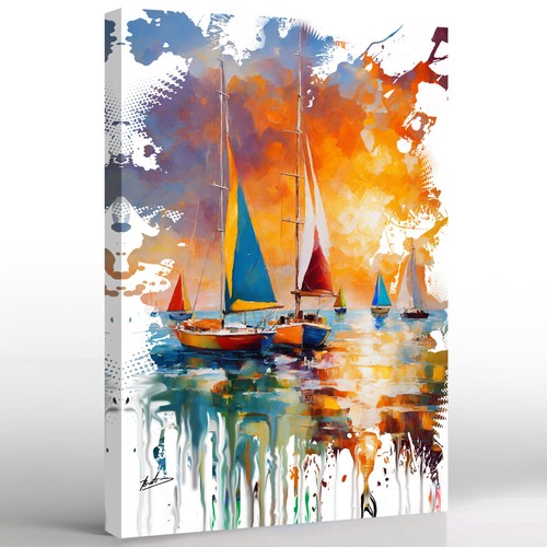 Leinwand bild segelboot - leinwand,