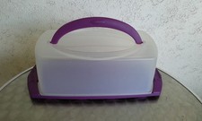 Haube +Kuchenplatte, Servierplatte mit Kunststoffhaube klar rechteckig Container