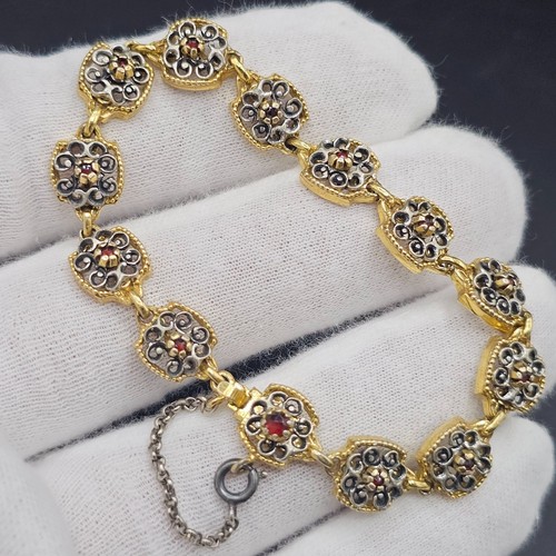 Vintage granat kette armband - kette,