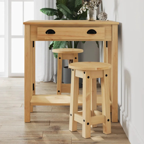 Barhocker 2er set - barhocker, massivholz
