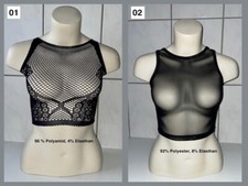 Sexy Fishnet / Mesh (Netz) Top Oberteil Bauchfrei Schwarz