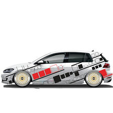 Auto Seitenaufkleber Aufkleber Camper Folie Wohnwagen Linien Rechtecke Set 17