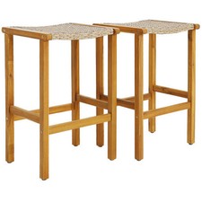 Patio Wood Bar Stools Set of