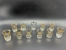 Türkische Vintage Teegläser ,  10 x mit Goldrand , 1 x Silberrand , Vrsch Höhen