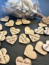 50 Streudeko Holz Herz Tischdeko  Schee,dass’d do bist Dekoherzen Bayrische Deko
