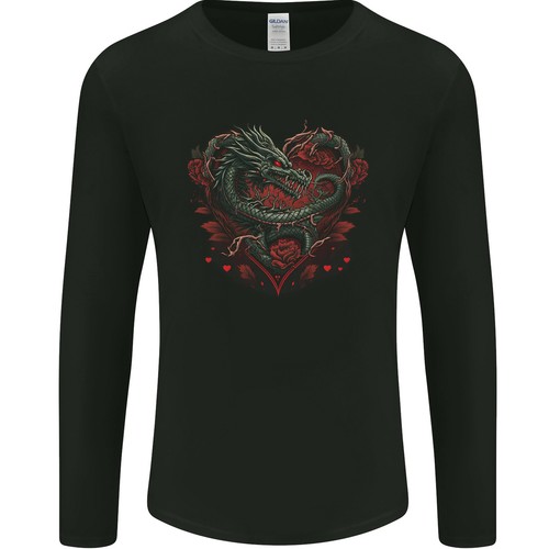 Drachen herz fantasie rosen - herz,