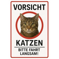 Vorsicht Katzen Hinweisschild