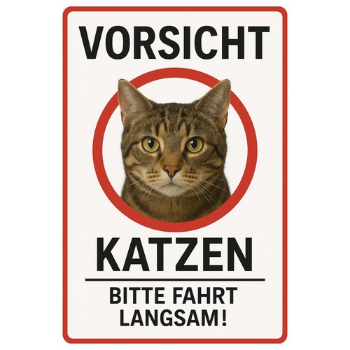 Vorsicht katzen hinweisschild - vorsicht,
