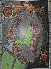 Stadion Zeichnung Karikatur