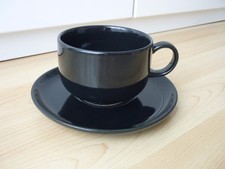 FRIESLAND Ceracron Happymix Jumbotasse Kaffeetasse mit Untertasse Schwarz