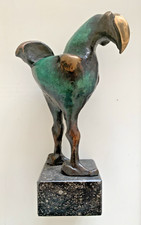 Bronze Skulptur Vogel auf Granit Ständer