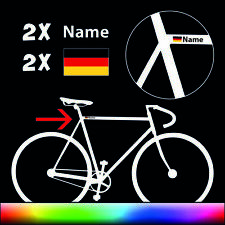 2x ✔ Wunschname 10cm ✔ Fahrrad Namens Aufkleber ✔ Farbauswahl ✔ Sticker ✔ Rahmen