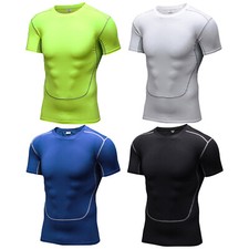 Herren Kurzarm Rashguard Shirt Schwimmshirt Schwimmen Tauchen Top Sports T-shirt