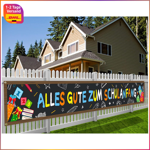 Banner einschulung deko stoff - banner,