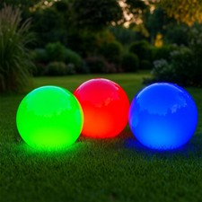 Kugelleuchte Gartendeko Außenlampe rot grün blau Dekolampe Schwimmleuchte 3x