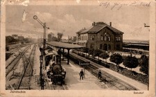 AK GRUSS AUS POSEN JAROTSCHIN BAHNHOF + GLEISE + EISENBAHN 1916