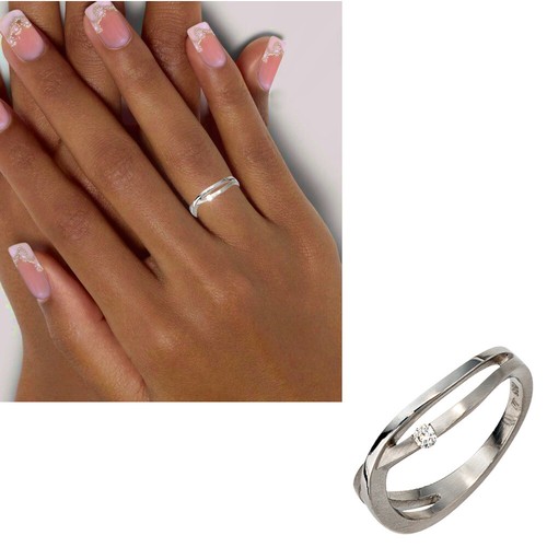 950er echt platin - ring, diamant