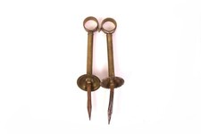 1 Paar Wandhalterungen für Gardinenstange Messing L 16 (25) cm Art Déco Antik