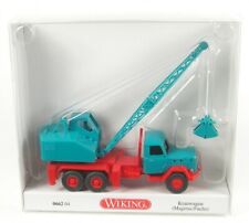Magirus Kranwagen mit Fuchs-Bagger F 301 (wasserblau) 1958-1964  1:87 Wiking
