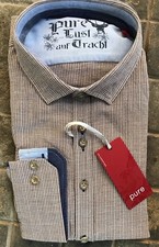 Pure Hemd Slim Fit braun